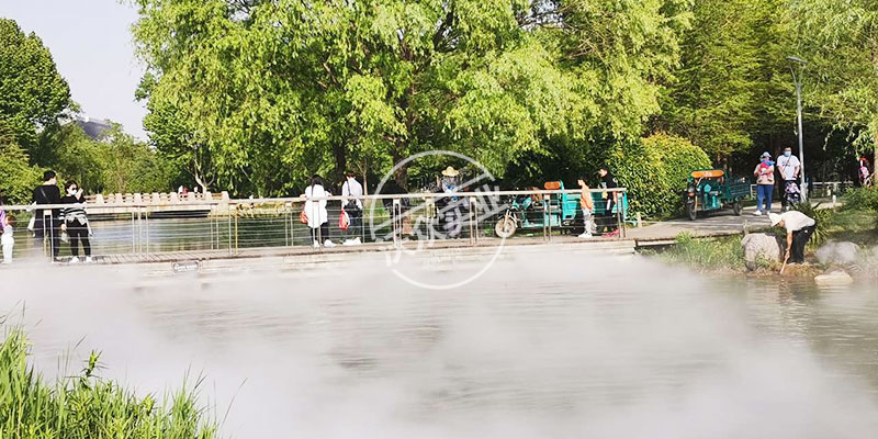 鄭州植物園象湖中心島霧森項(xiàng)目現(xiàn)場效果棒棒的